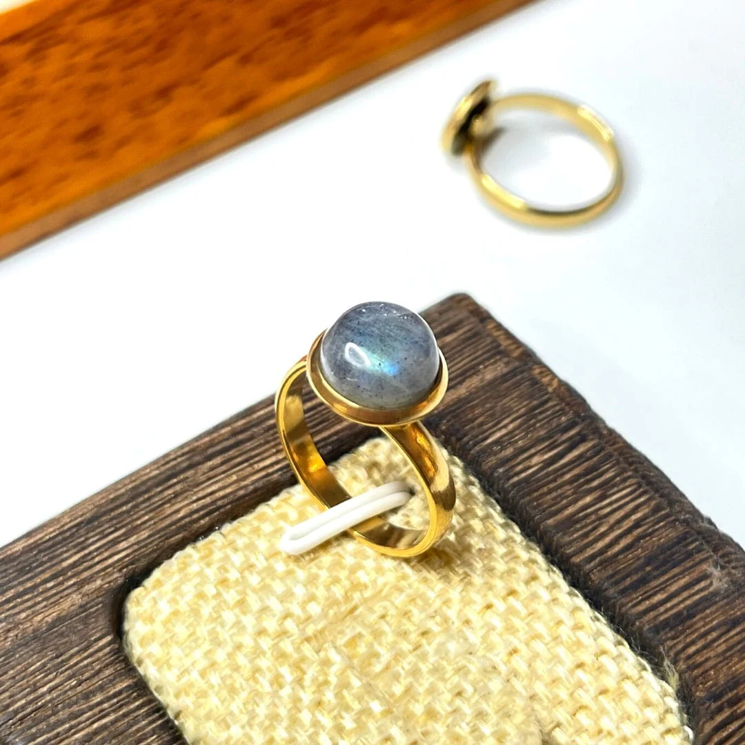 Support Bague Cabochon Or Acier Inoxydable