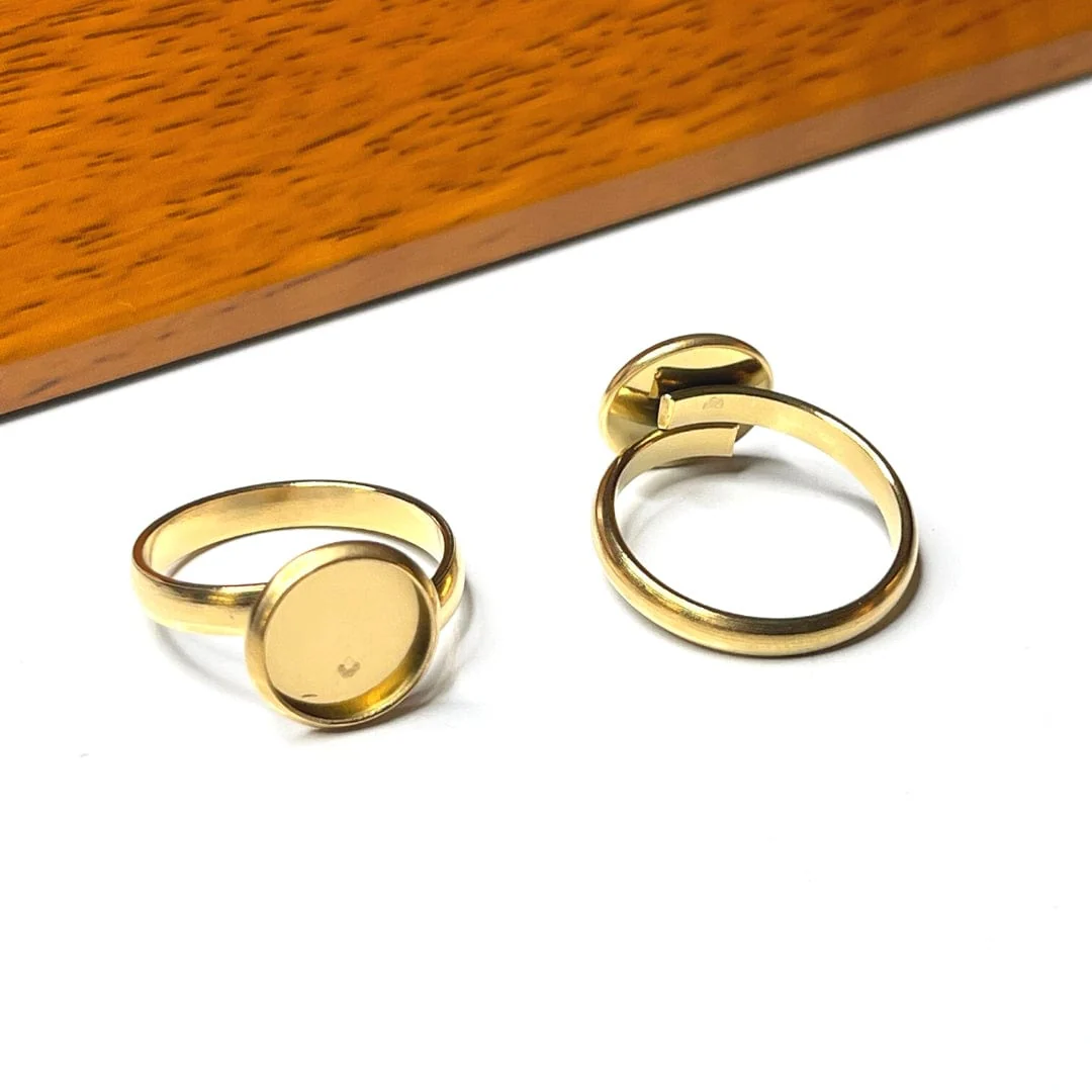 Support Bague Cabochon Or Acier Inoxydable - Image 2