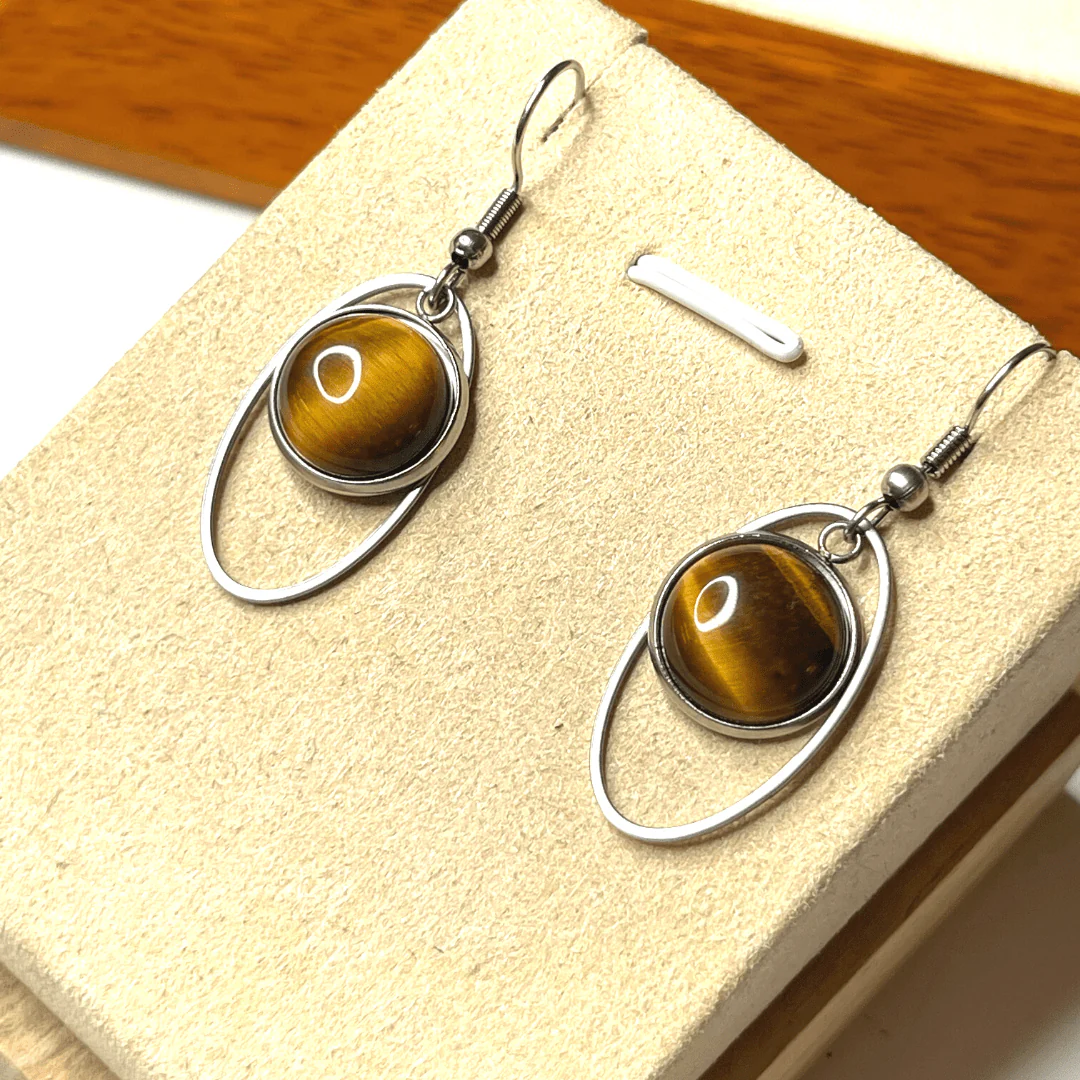 Support Boucles d'Oreilles Cabochon argenté - Image 2