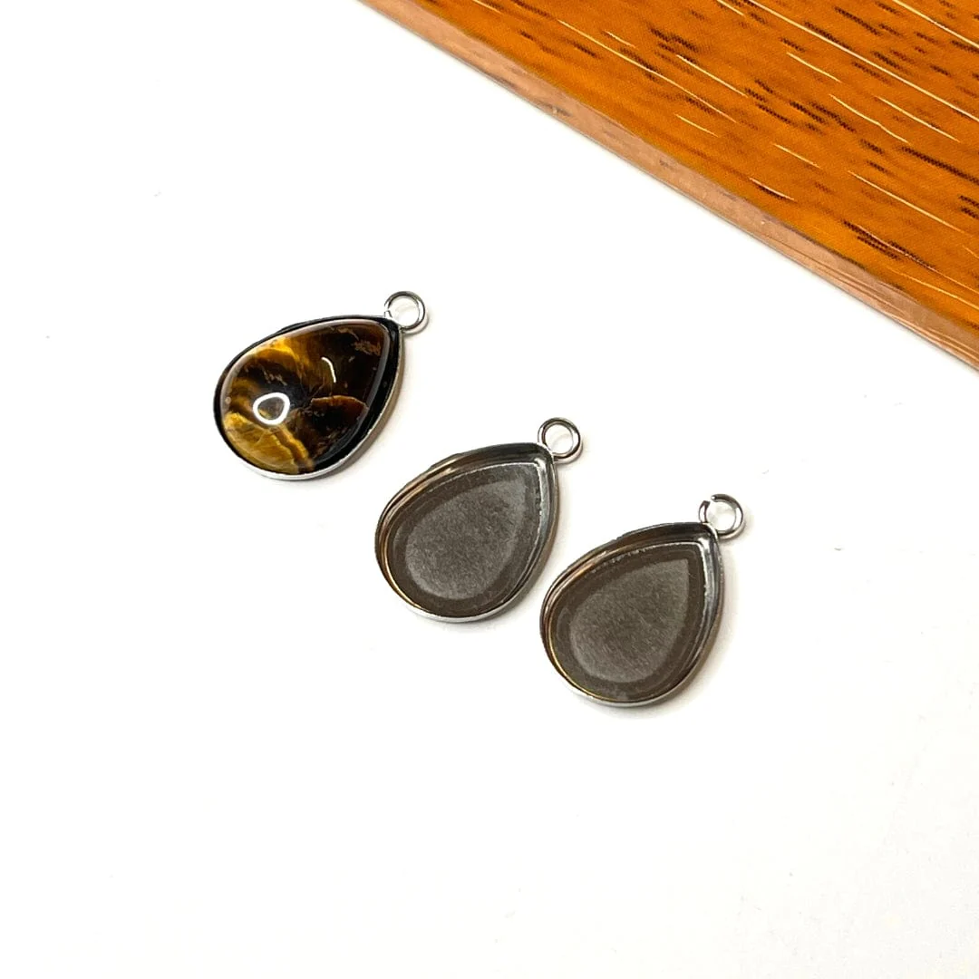 Support Pendentif Cabochon Goutte 304 Acier Inoxydable - Image 2