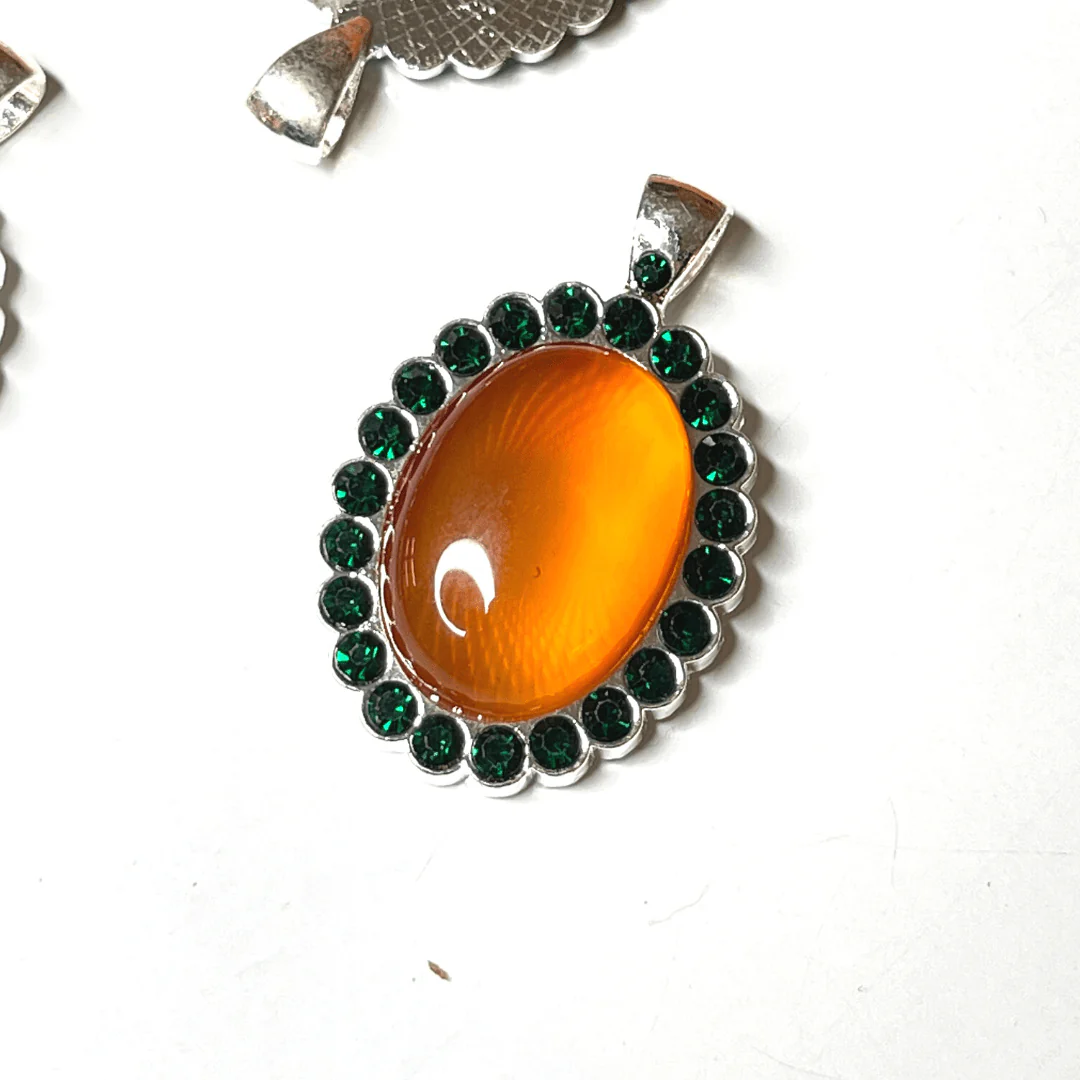 Support Pendentif Cabochon Ovale avec Strass - Image 3