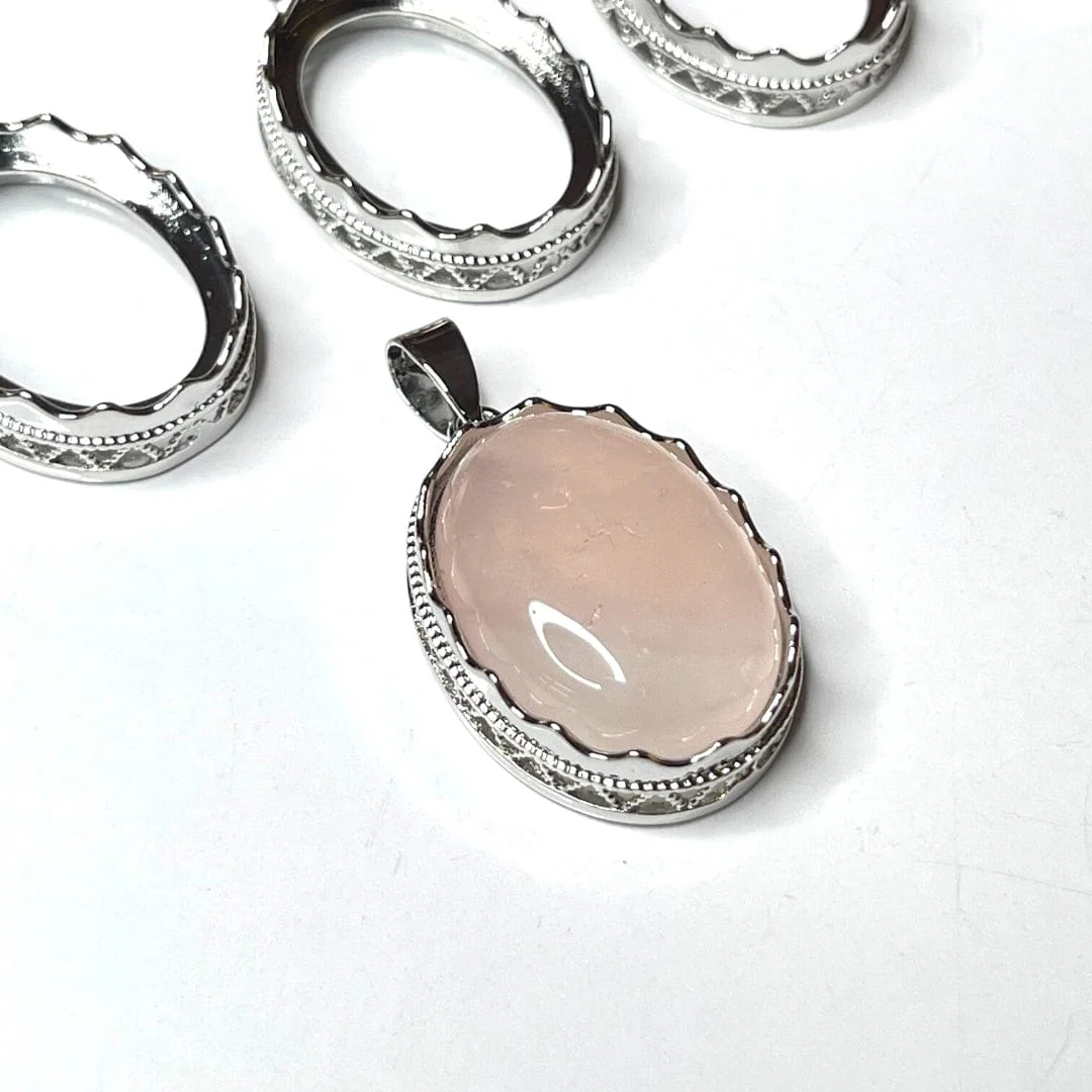Support Pendentif Cabochon Ovale Laiton