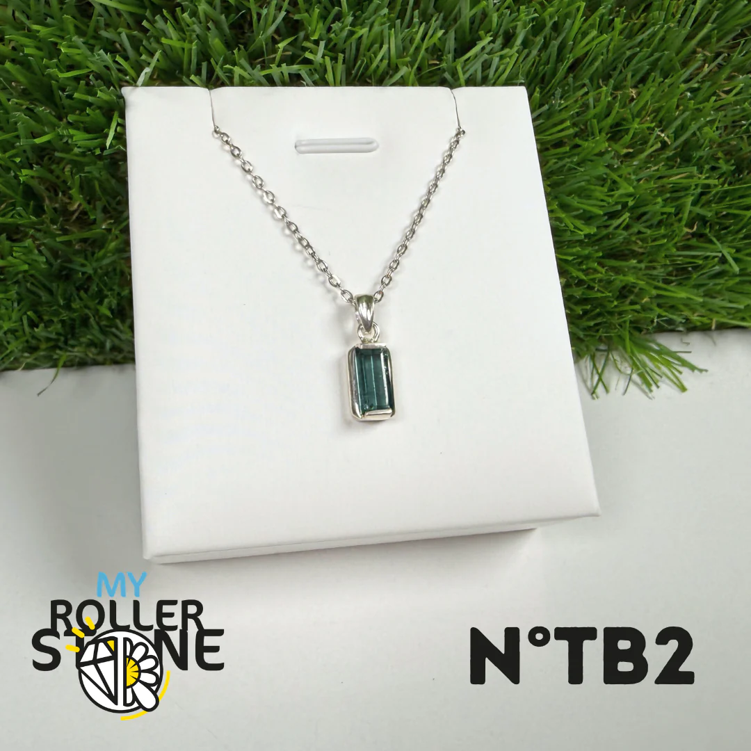 Tourmaline Bleue (Indigolite) - Argent 925 -#2 - Image 2