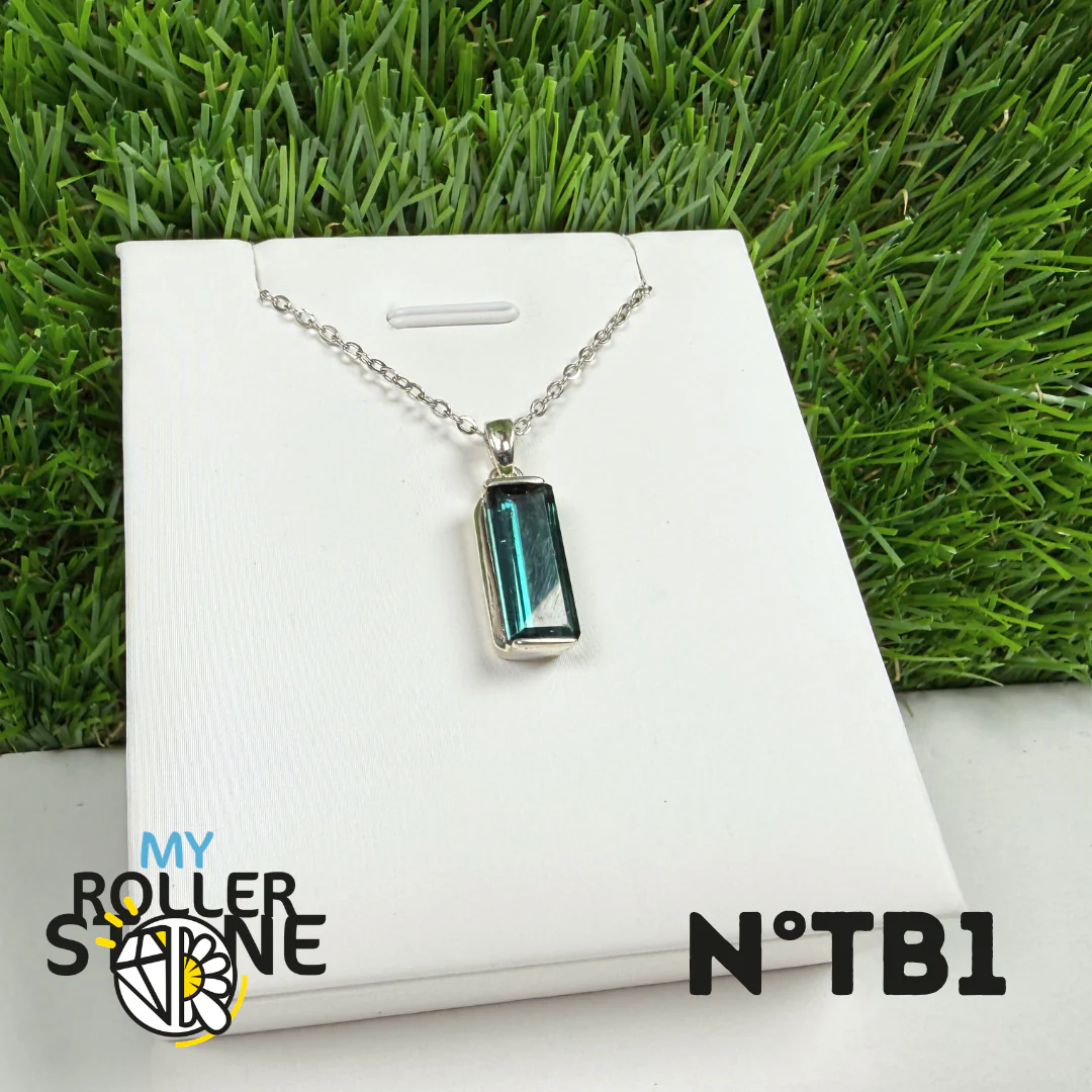 Tourmaline Bleue (Indigolite) - Argent 925 -#1 - Image 2