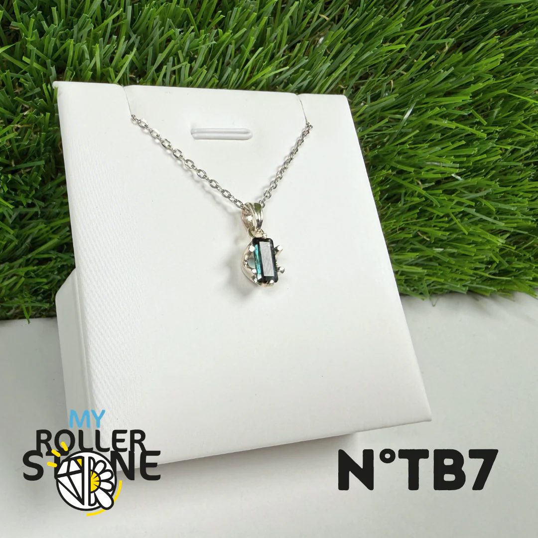 Tourmaline Bleue (Indigolite) - Argent 925 -#7 - Image 2