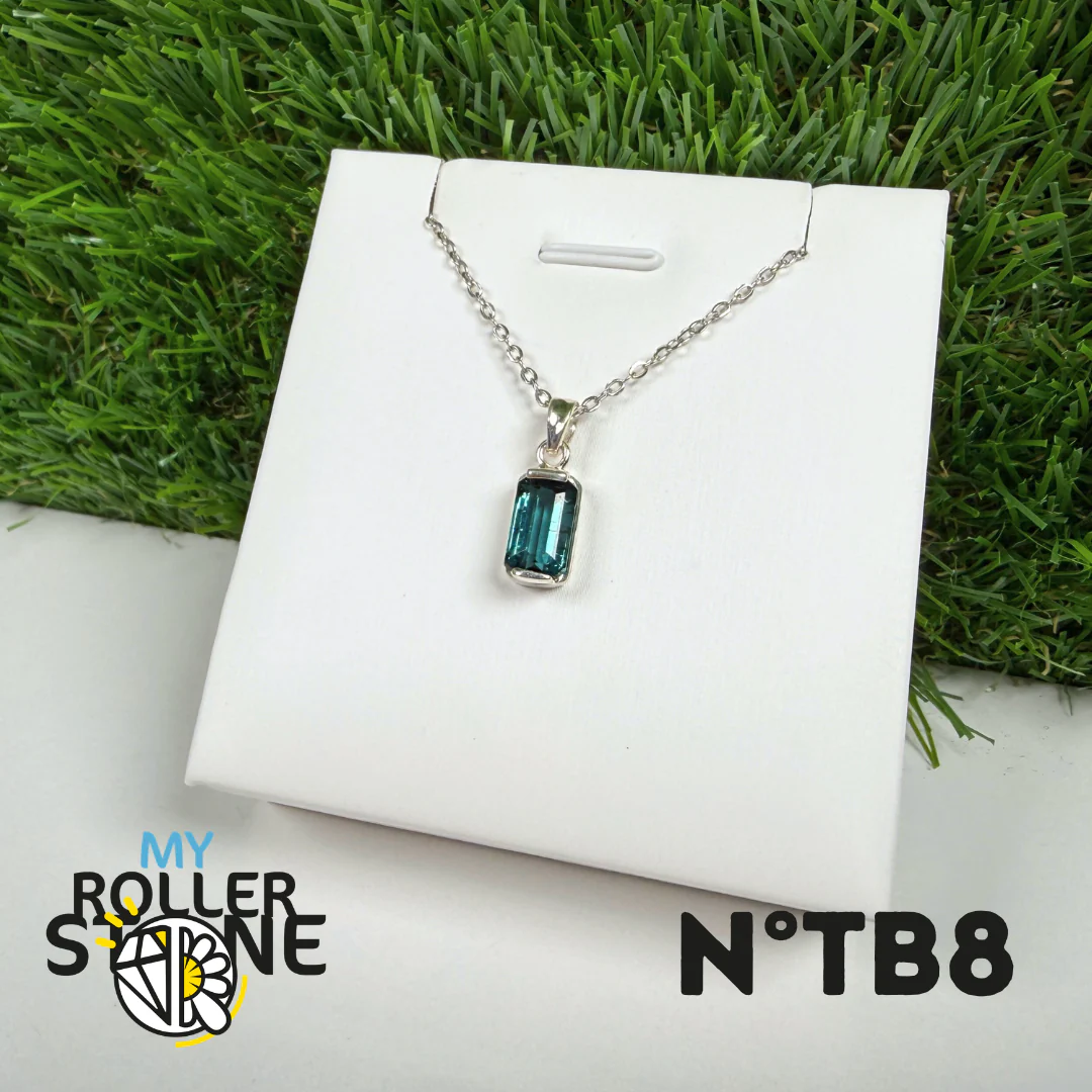 Tourmaline Bleue (Indigolite) - Argent 925 -#8