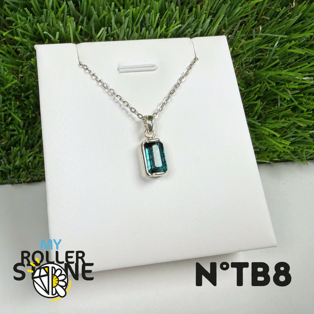 Tourmaline Bleue (Indigolite) - Argent 925 -#8 - Image 2